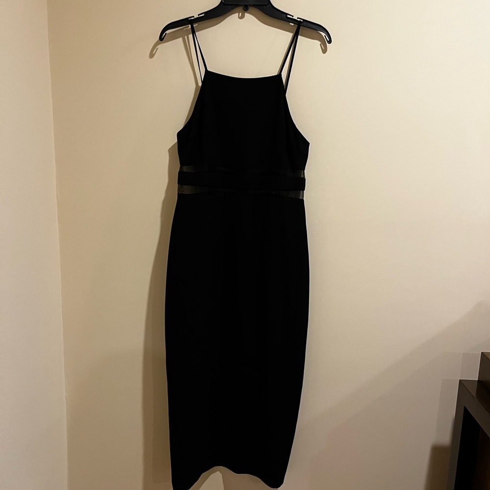 BCBGMaxAzria Black Halter Sheath Dress (6)